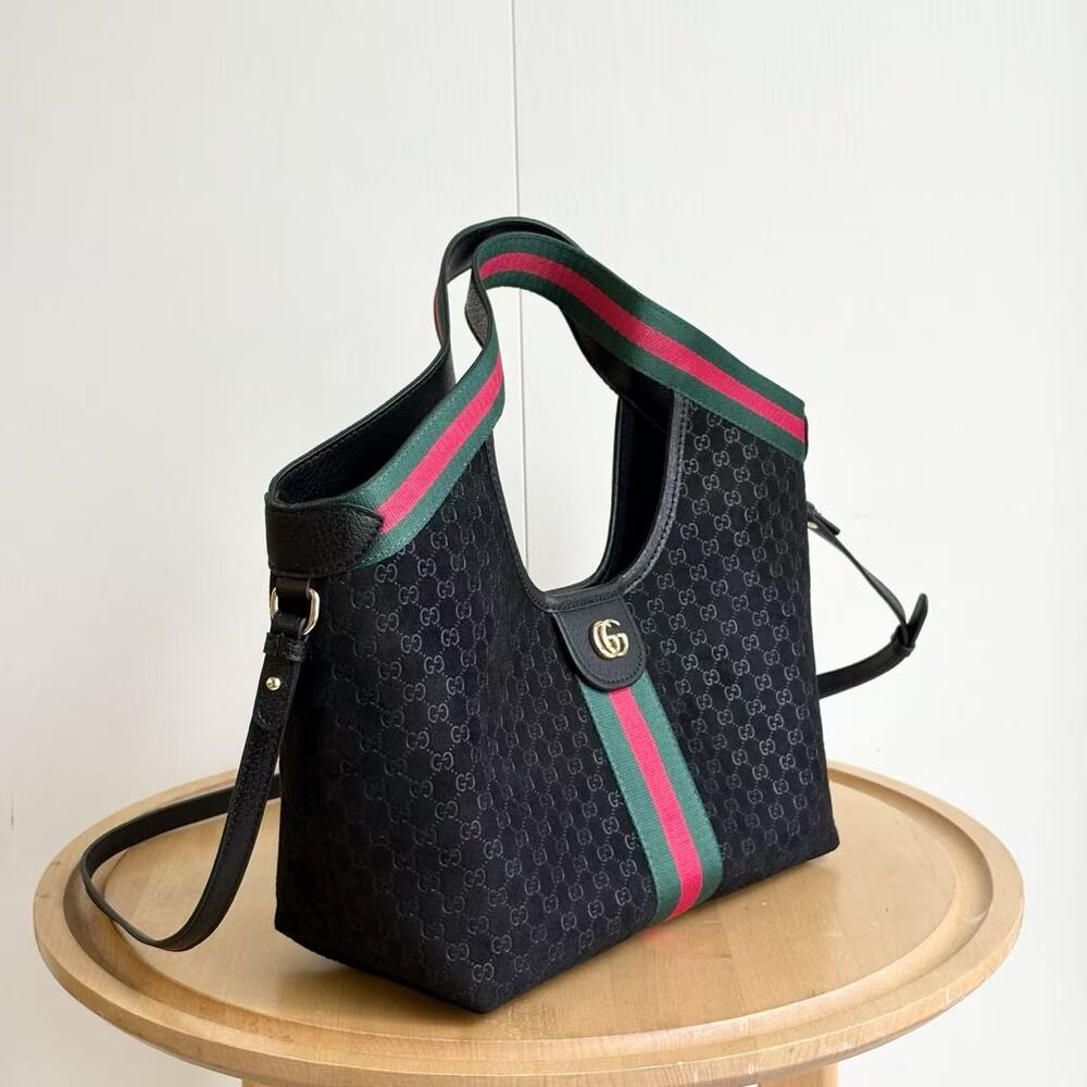 Gucci Classic Web Stripe GG Monogram Hobo Designer Shoulder Bag